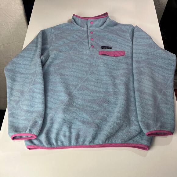 Patagonia Lightweight Synchilla Snap-T Pullover Eucalyptus Fronds Berlin Blue M - Picture 5 of 16